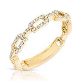 SZ7 .13ctw IJ I1 14KY Stackable Chain Link Diamond Band 56D