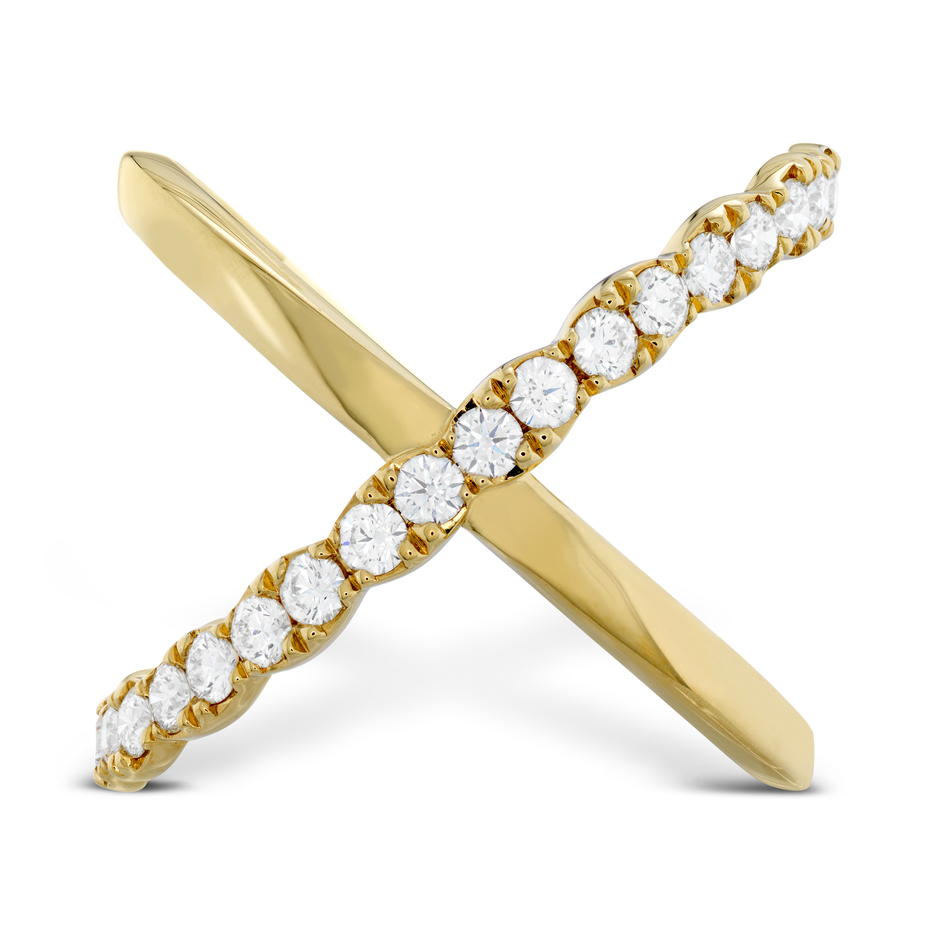 3/5ctw Diamond Criss Cross Yellow Gold Ring | HEARTS ON FIRE