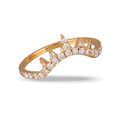 Rose Gold 1/3ctw Diamond Curved Pointed Tip Band l Little Bird