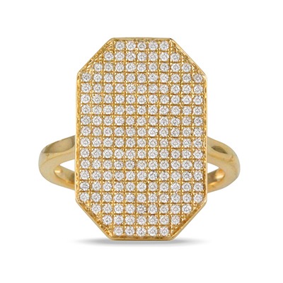 Yellow Gold 3/5ctw Diamond Deco Ring l DOVES