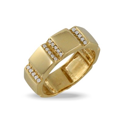 Yellow Gold 1/5ctw Diamond Ring Band l DOVES