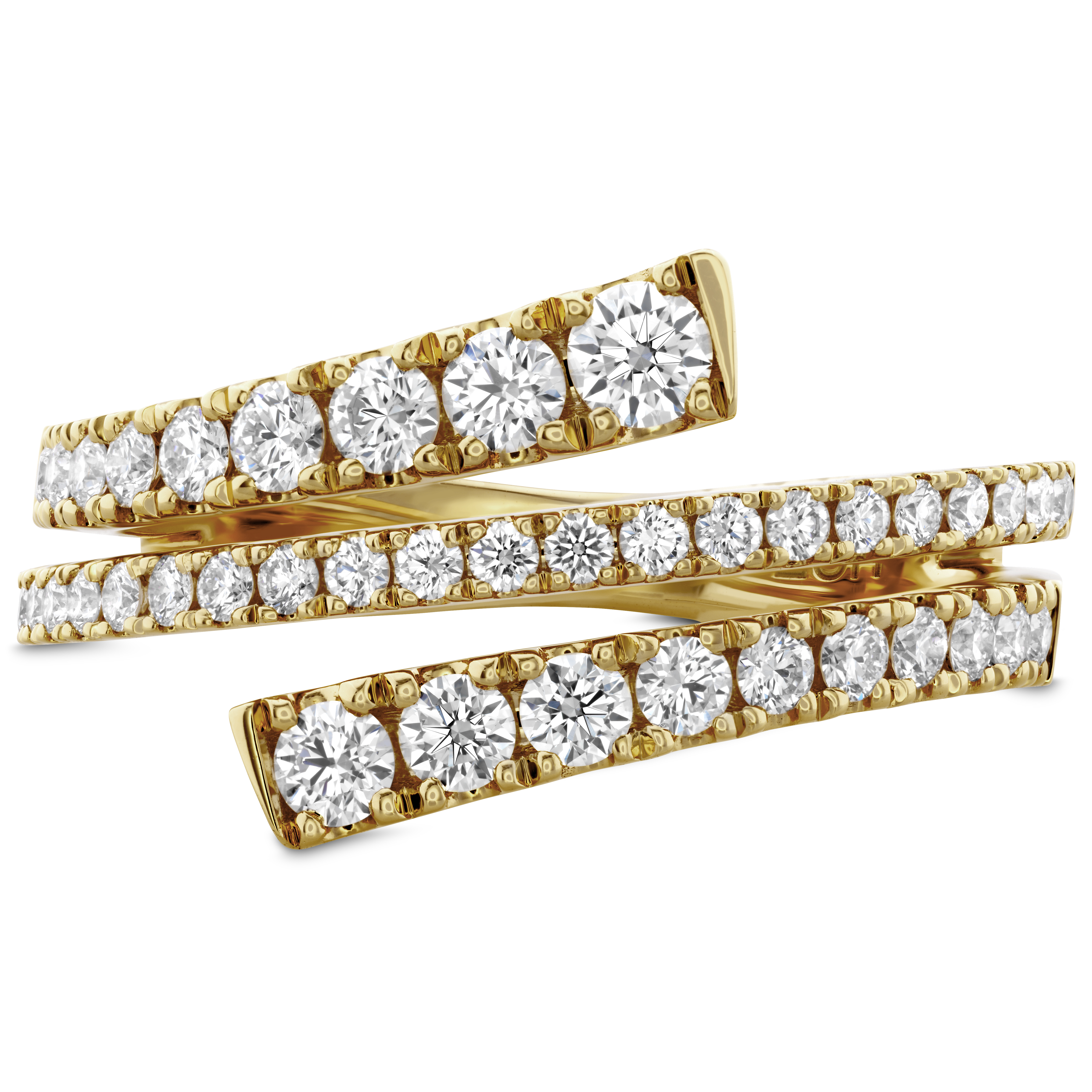 HEARTS ON FIRE Yellow Gold 3/4ctw Diamond Grace Wrap Right Hand Ring