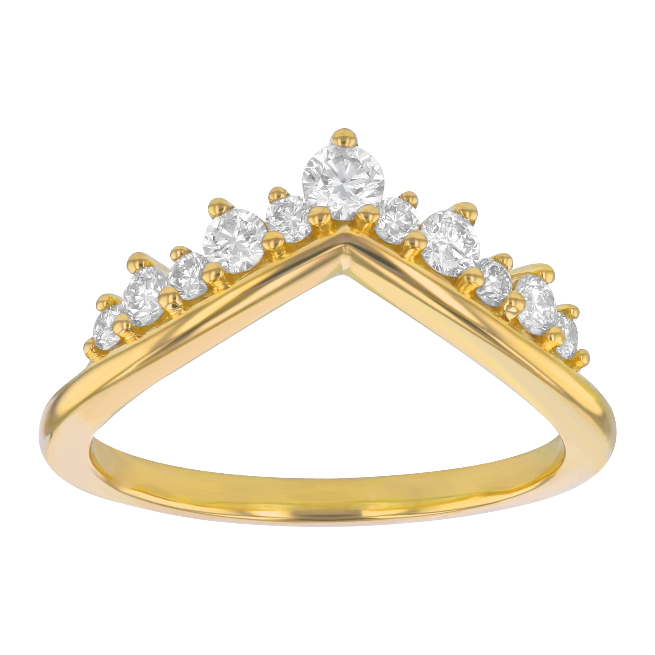 Curved Yellow Gold 2/5ctw Diamond Anniversary Band