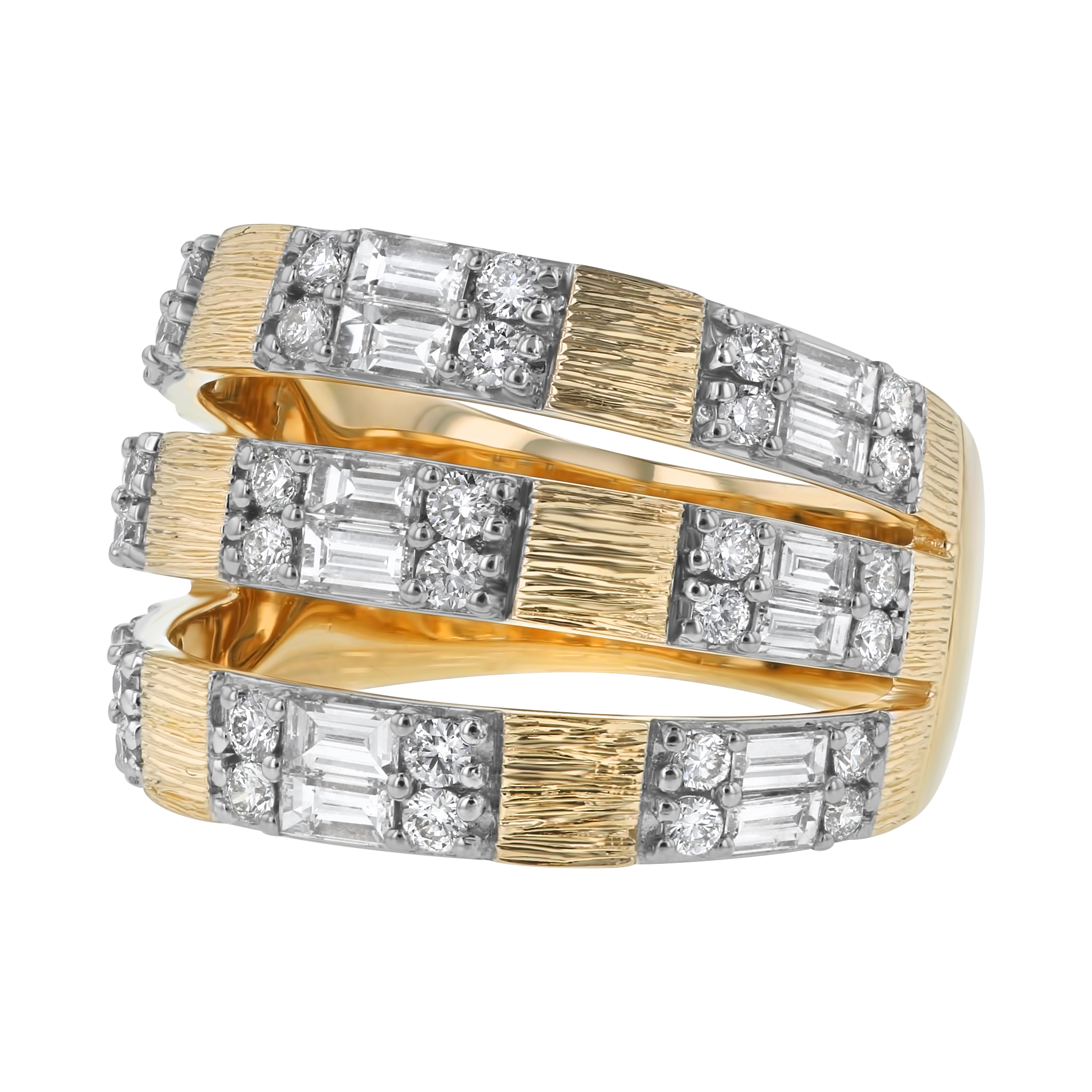 Baguette and Round Diamond Two-Tone Band