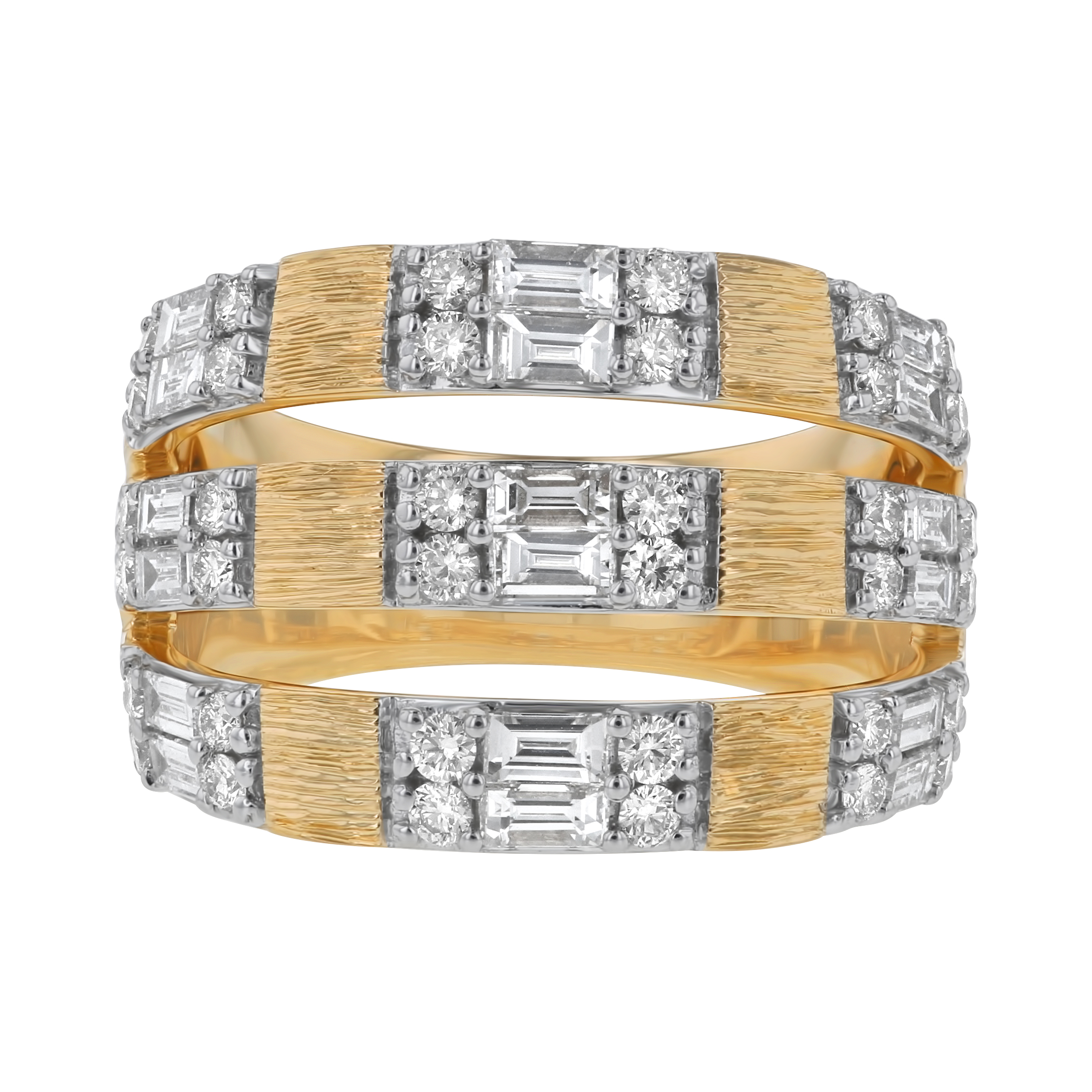 Baguette and Round Diamond Two-Tone Band