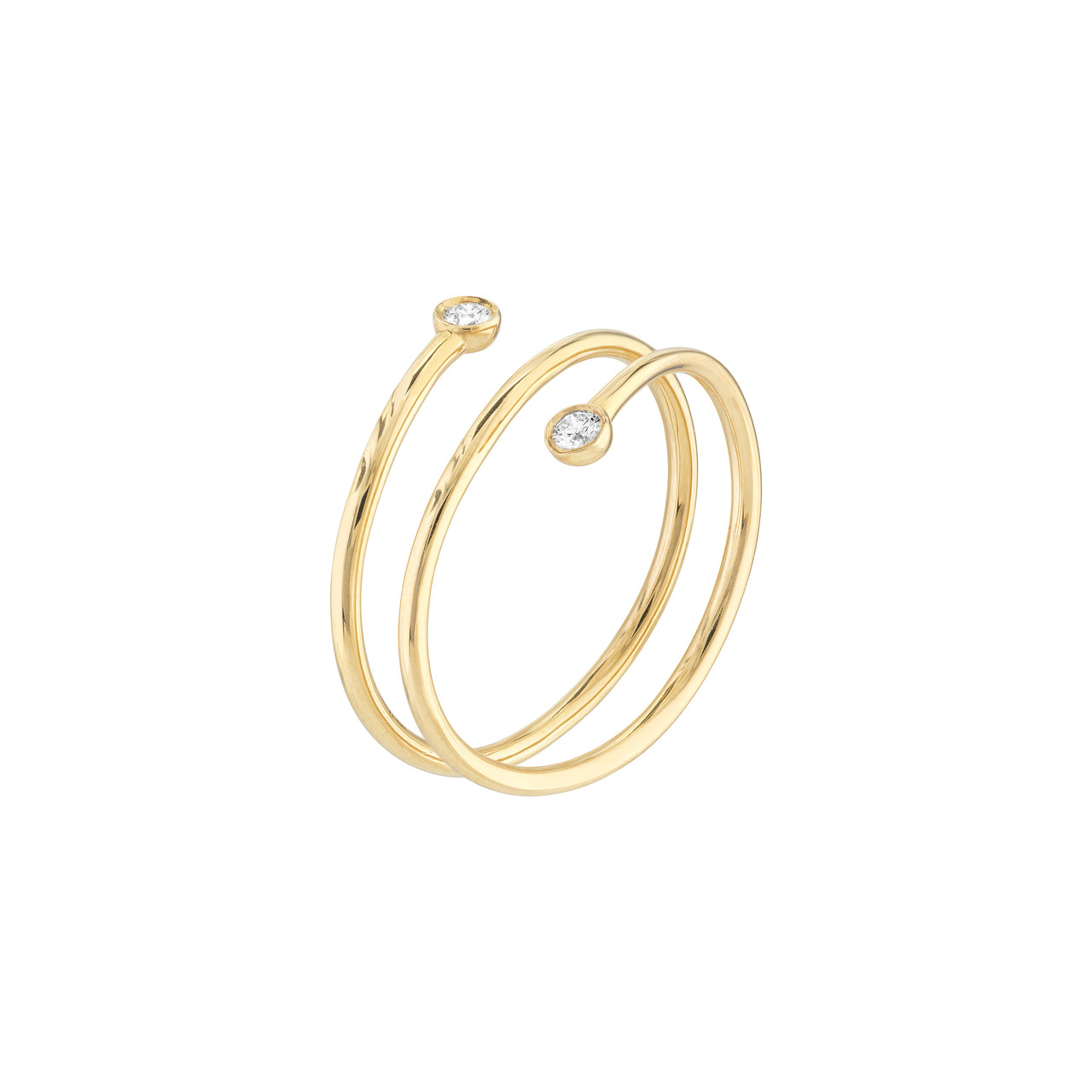 1/20ctw Diamond Bypass Wrap Yellow Gold Ring