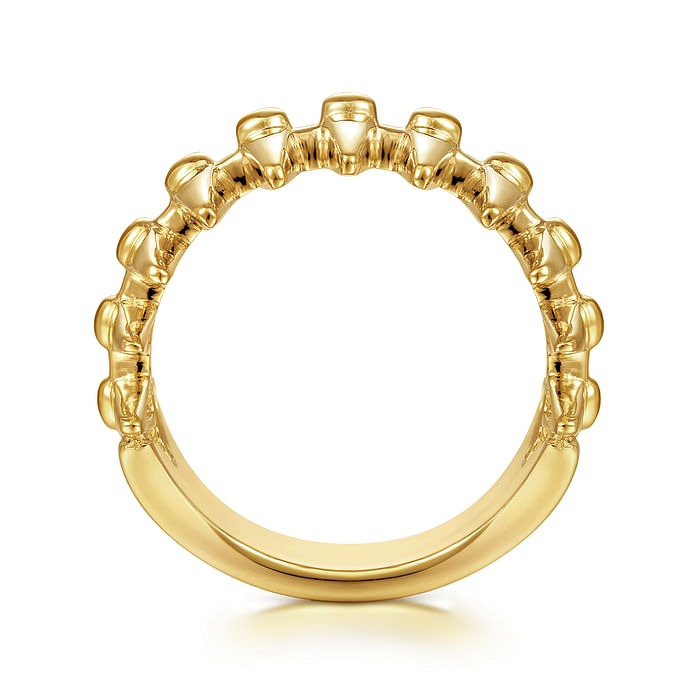 Yellow Gold Long Spikes Statement Ring