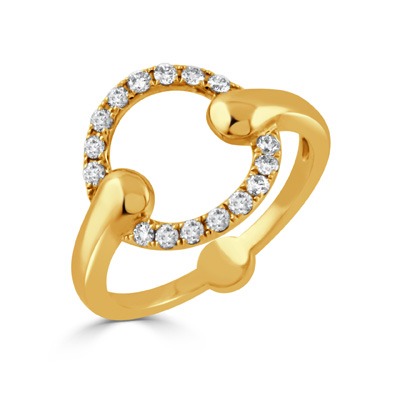 DOVES 1/3ctw Diamond Equestrian Bit Ring in 18k Yellow Gold