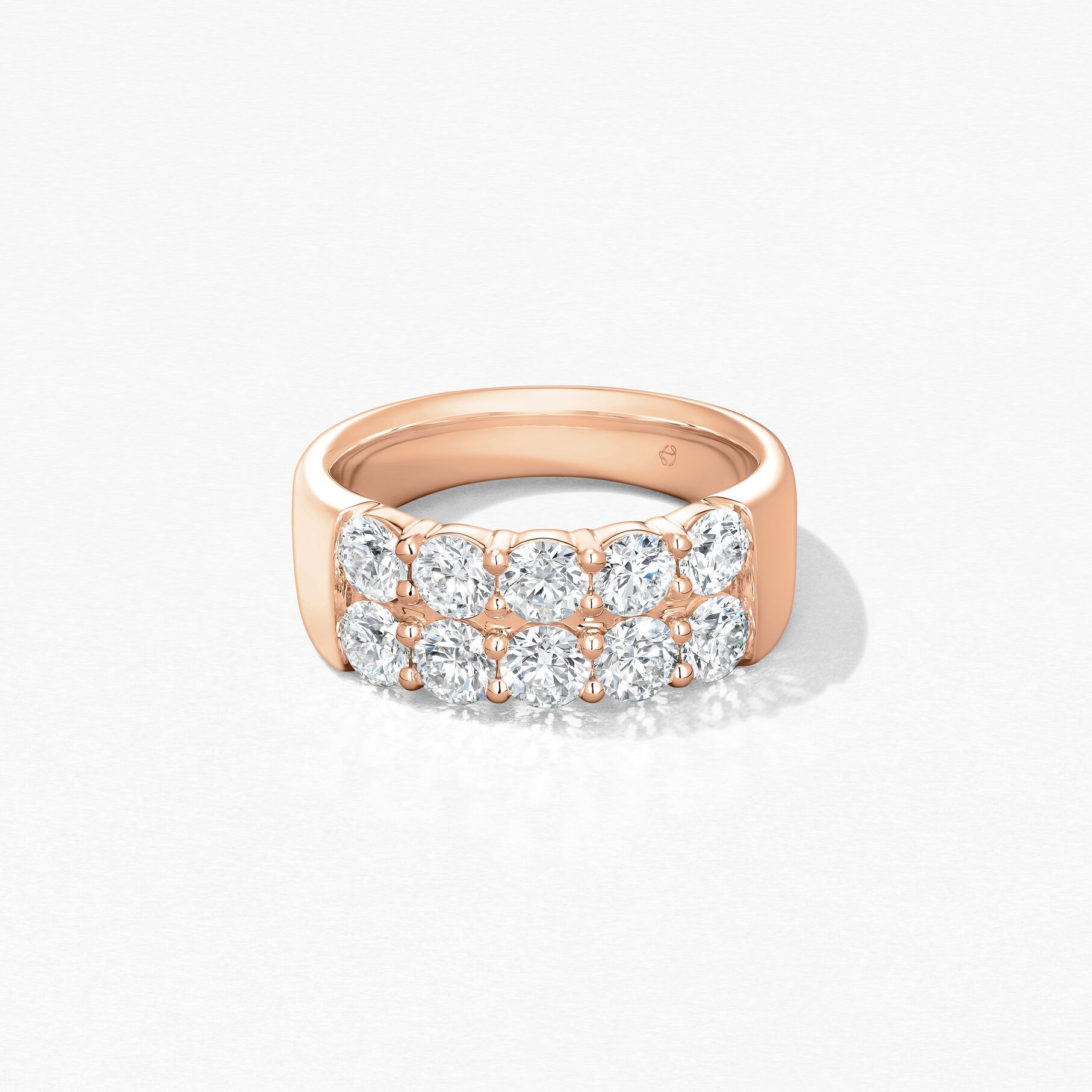 HEARTS ON FIRE Signature Double Row Diamond Ring in 18k Rose Gold