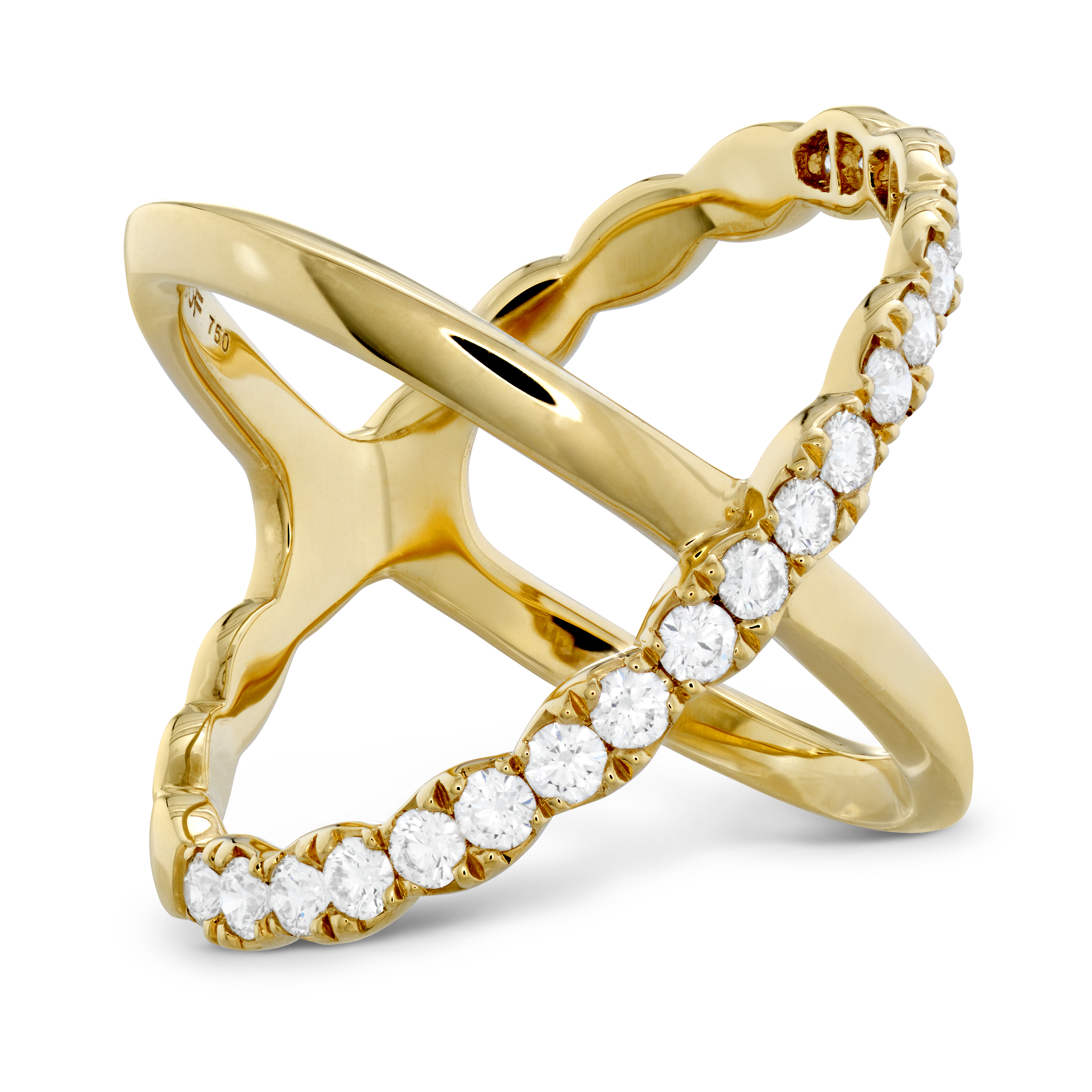 HEARTS ON FIRE 3/5ctw Diamond Criss Cross Yellow Gold Ring