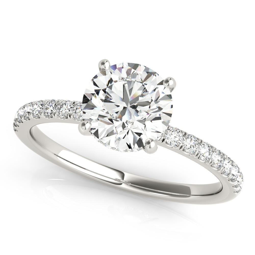 White Gold Round Cut Diamond Engagement Ring