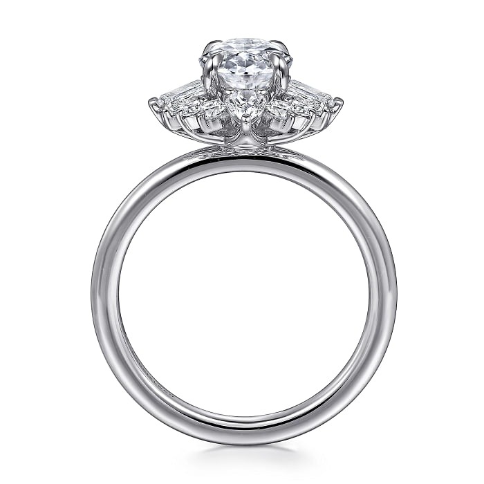 White Gold Oval Halo Diamond Engagement Ring l GABRIEL & CO.