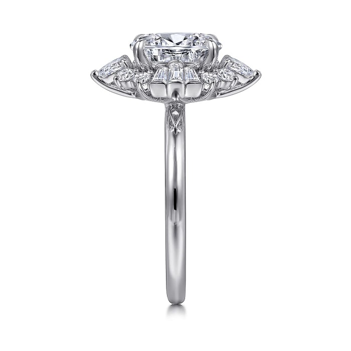 White Gold Oval Halo Diamond Engagement Ring l GABRIEL & CO.