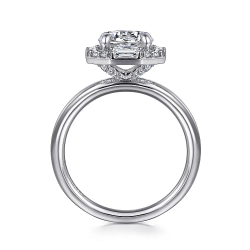 White Gold Round Halo Diamond Engagement Ring l GABRIEL & CO.