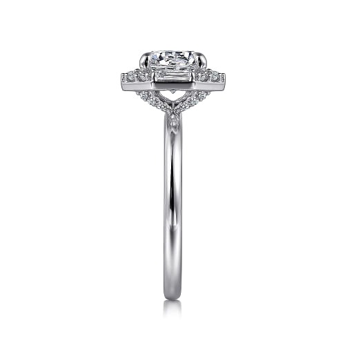 White Gold Round Halo Diamond Engagement Ring l GABRIEL & CO.