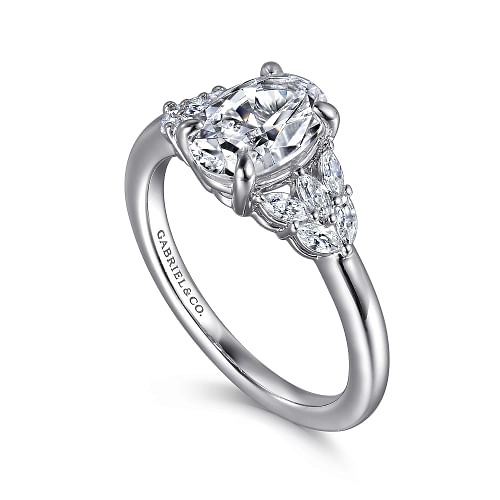 White Gold Oval Diamond Engagement Ring l GABRIEL & CO.