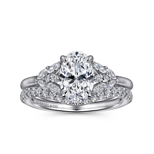 White Gold Oval Diamond Engagement Ring l GABRIEL & CO.
