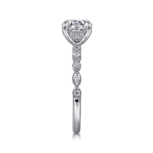 White Gold Round 1/4ctw Diamond Engagement Ring l GABRIEL & CO.