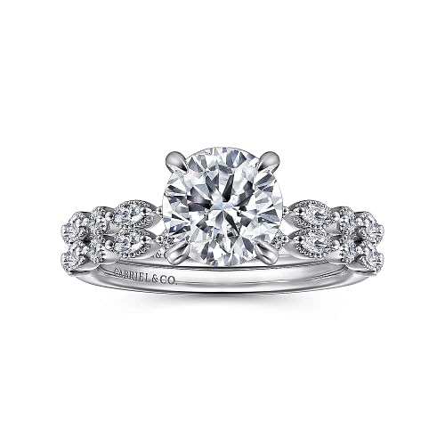 White Gold Round 1/4ctw Diamond Engagement Ring l GABRIEL & CO.