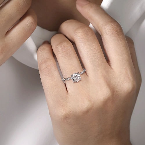White Gold Round 1/4ctw Diamond Engagement Ring l GABRIEL & CO.