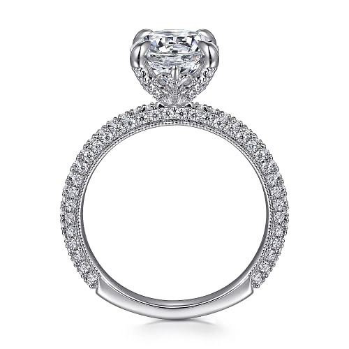 White Gold Round Diamond Engagement Ring l GABRIEL & CO.