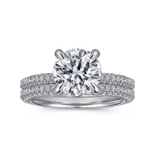 White Gold Round Diamond Engagement Ring l GABRIEL & CO.