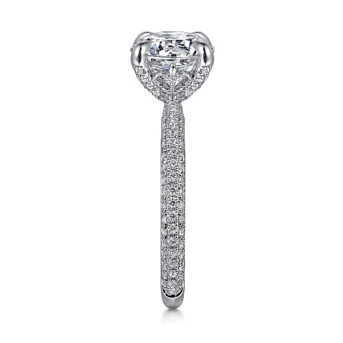 White Gold Round Diamond Engagement Ring l GABRIEL & CO.