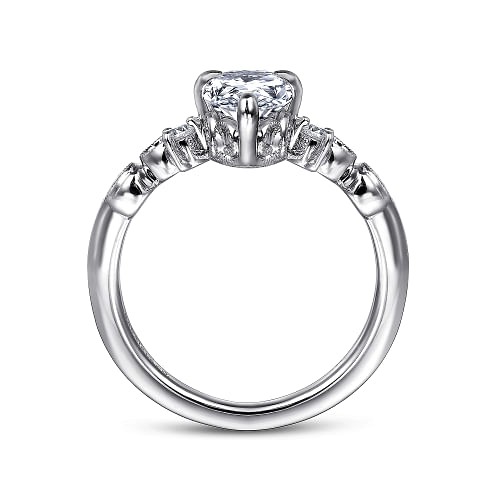 White Gold Pear Shape Chevron Engagement Ring l GABRIEL & CO.