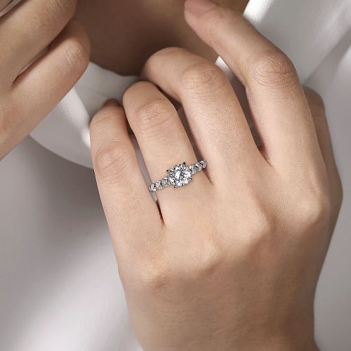 White Gold Round Diamond Engagement Ring l GABRIEL & CO.