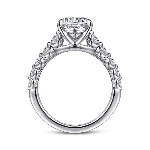 White Gold Round Diamond Engagement Ring l GABRIEL & CO.
