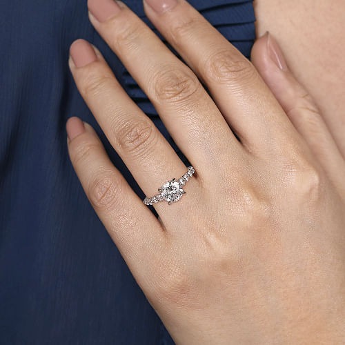 White Gold Round Diamond Engagement Ring l GABRIEL & CO.
