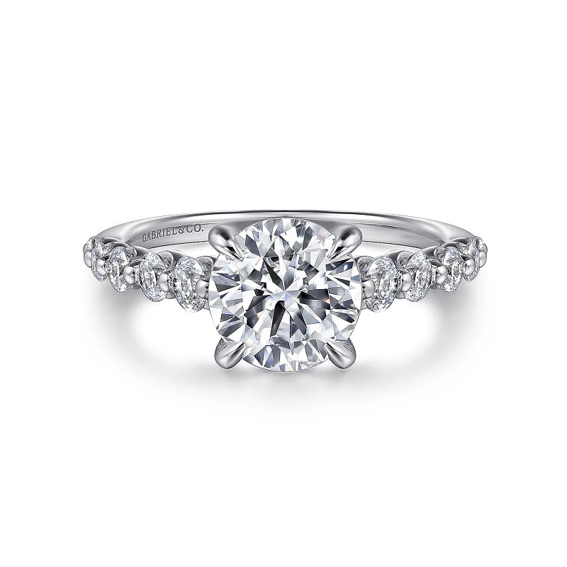 White Gold Round Diamond Engagement Ring l GABRIEL & CO.