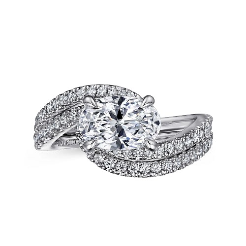 White Gold Bypass Oval Diamond Engagement Ring l GABRIEL & CO.