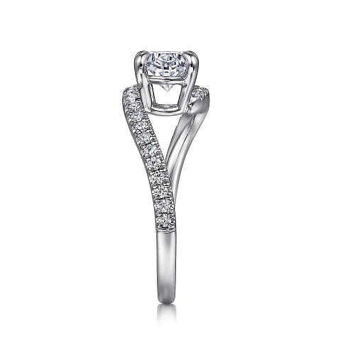 White Gold Bypass Oval Diamond Engagement Ring l GABRIEL & CO.