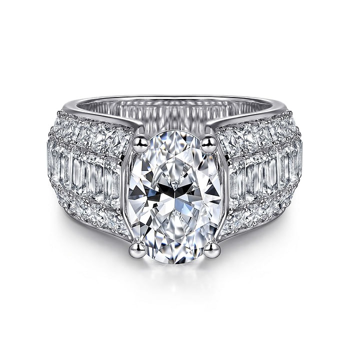 White Gold Oval Diamond Engagement Ring