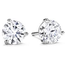 HEARTS ON FIRE 3/4ctw Diamond Three Prong White Gold Stud Earrings