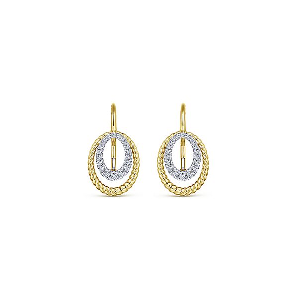 14ky/w.39tdw Twisted Oval Diamond Drop Earrings S1038100
