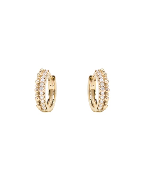 ANZIE Yellow Gold Diamond Pave Hoop Earrings | Dew Drop