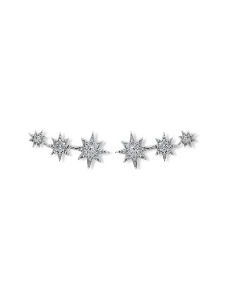ANZIE White Gold 1/5ctw Diamond North Star Trio Stud Earrings | Aztec