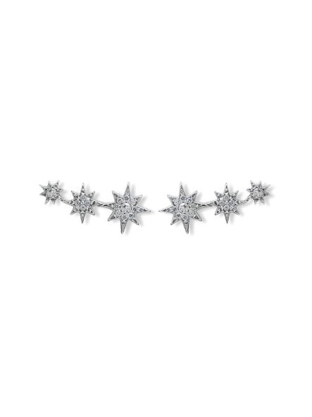 ANZIE White Gold 1/5ctw Diamond North Star Trio Stud Earrings | Aztec
