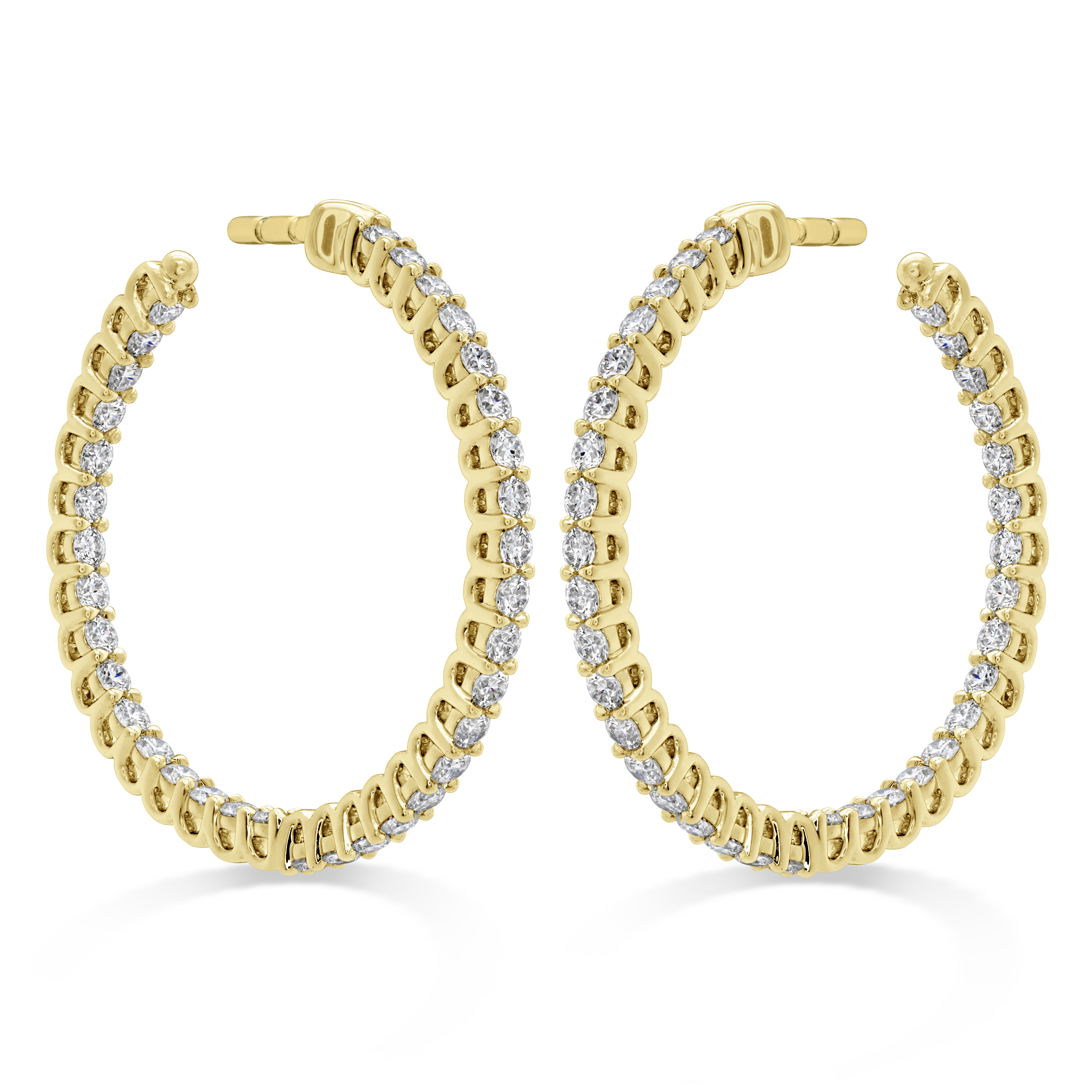HEARTS ON FIRE Yellow Gold 9/10ctw Diamond Inside Out Hoop Earrings