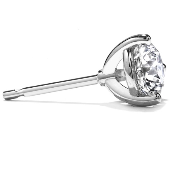 HEARTS ON FIRE 1/2ctw Diamond Three Prong Stud Earrings in 18K White Gold