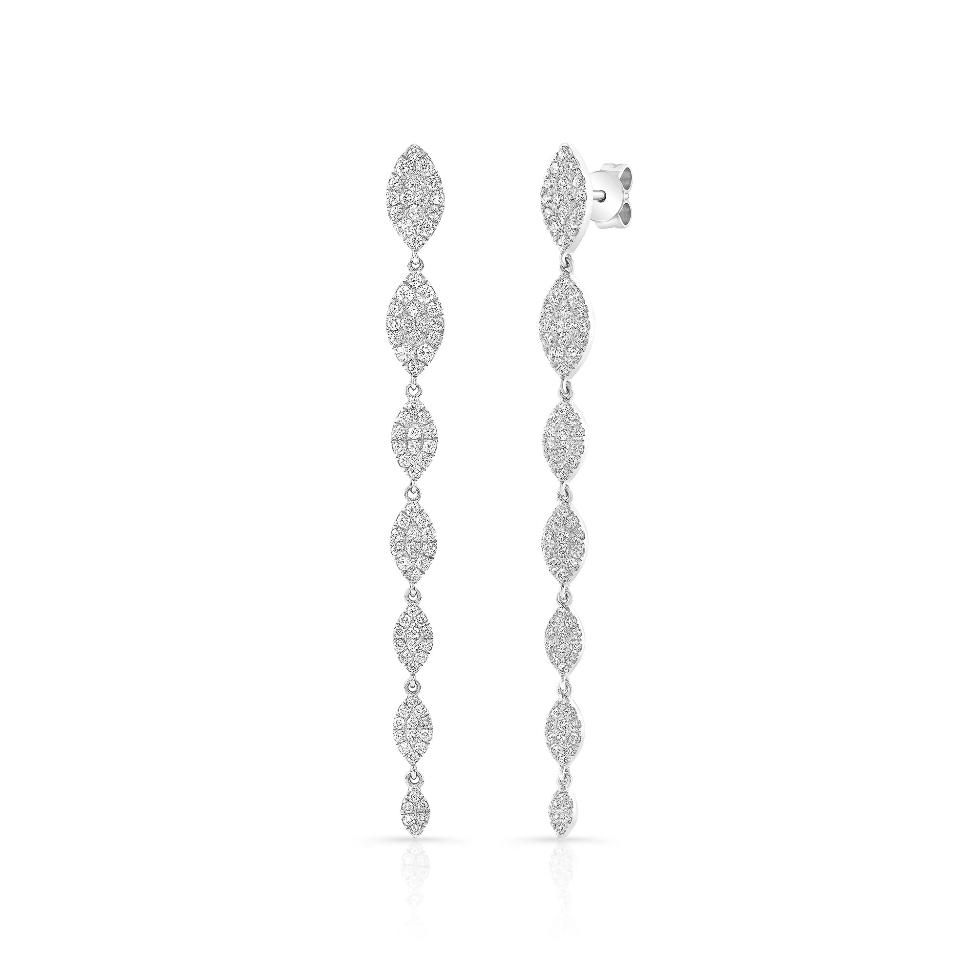 White Gold 1 3/4ctw Diamond Marquise Drop Earrings