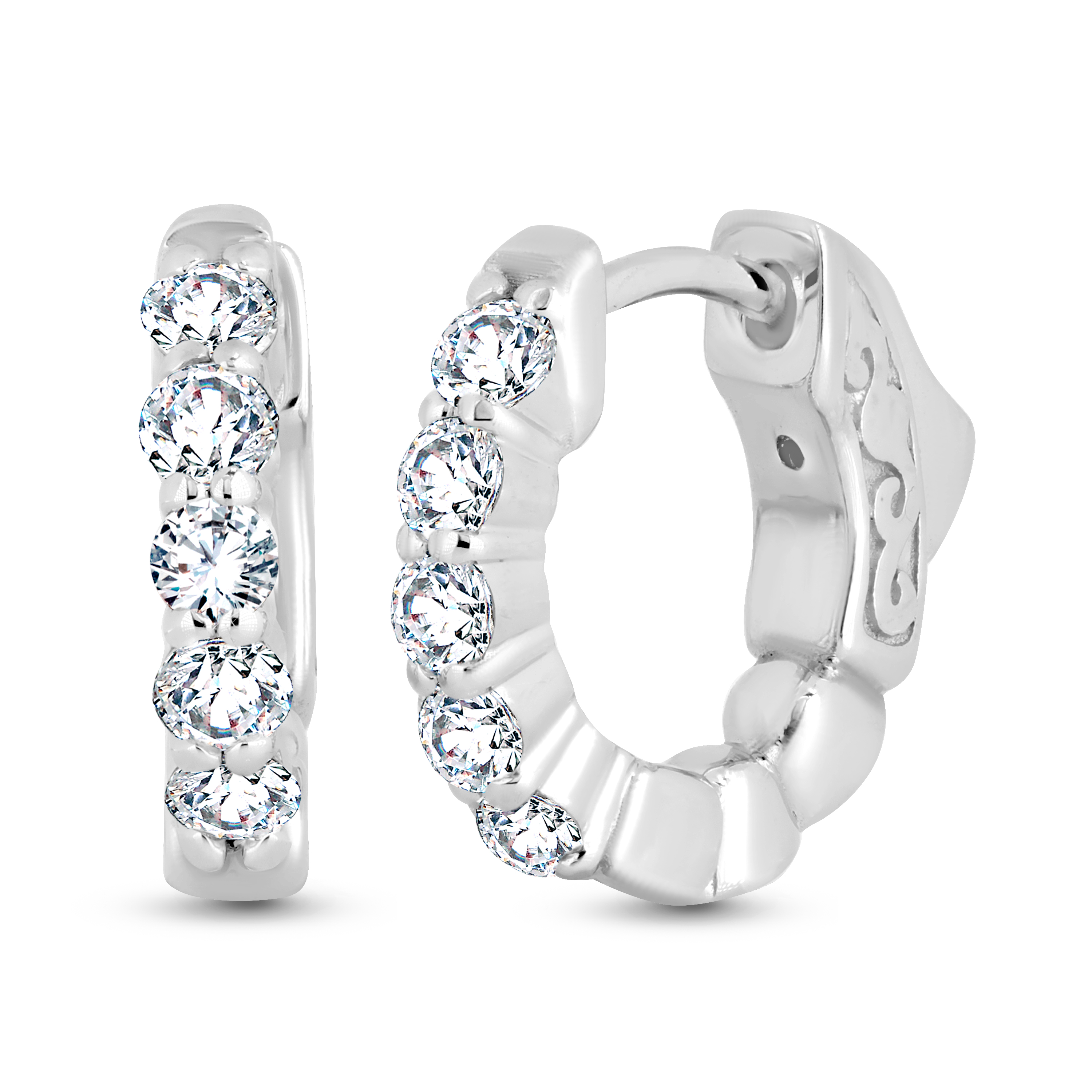 White Gold 1/2ctw Diamond Hoop Earrings