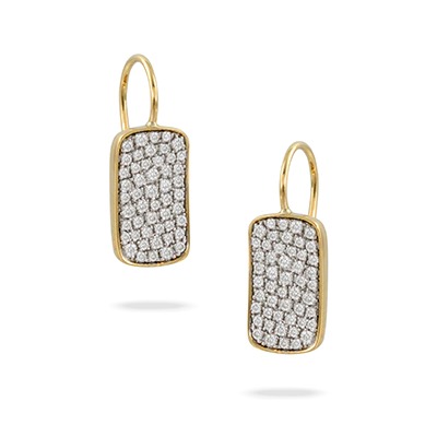 3/4ctw Diamond Cluster Two-Tone Drop Earrings l DOVES