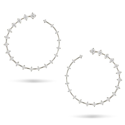 White Gold 2 1/3ctw Diamond Hoop Earring l DOVES