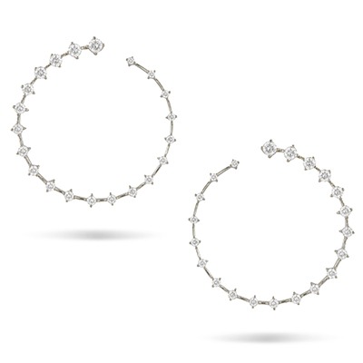 White Gold 2 1/3ctw Diamond Hoop Earring l DOVES