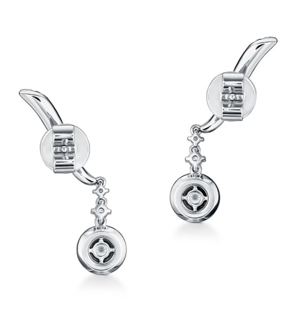HEARTS ON FIRE Vela Diamond Drop Earrings in 18K White Gold