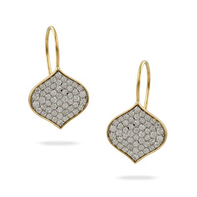 1ctw Diamond Cluster Two-Tone Drop Earrings l DOVES