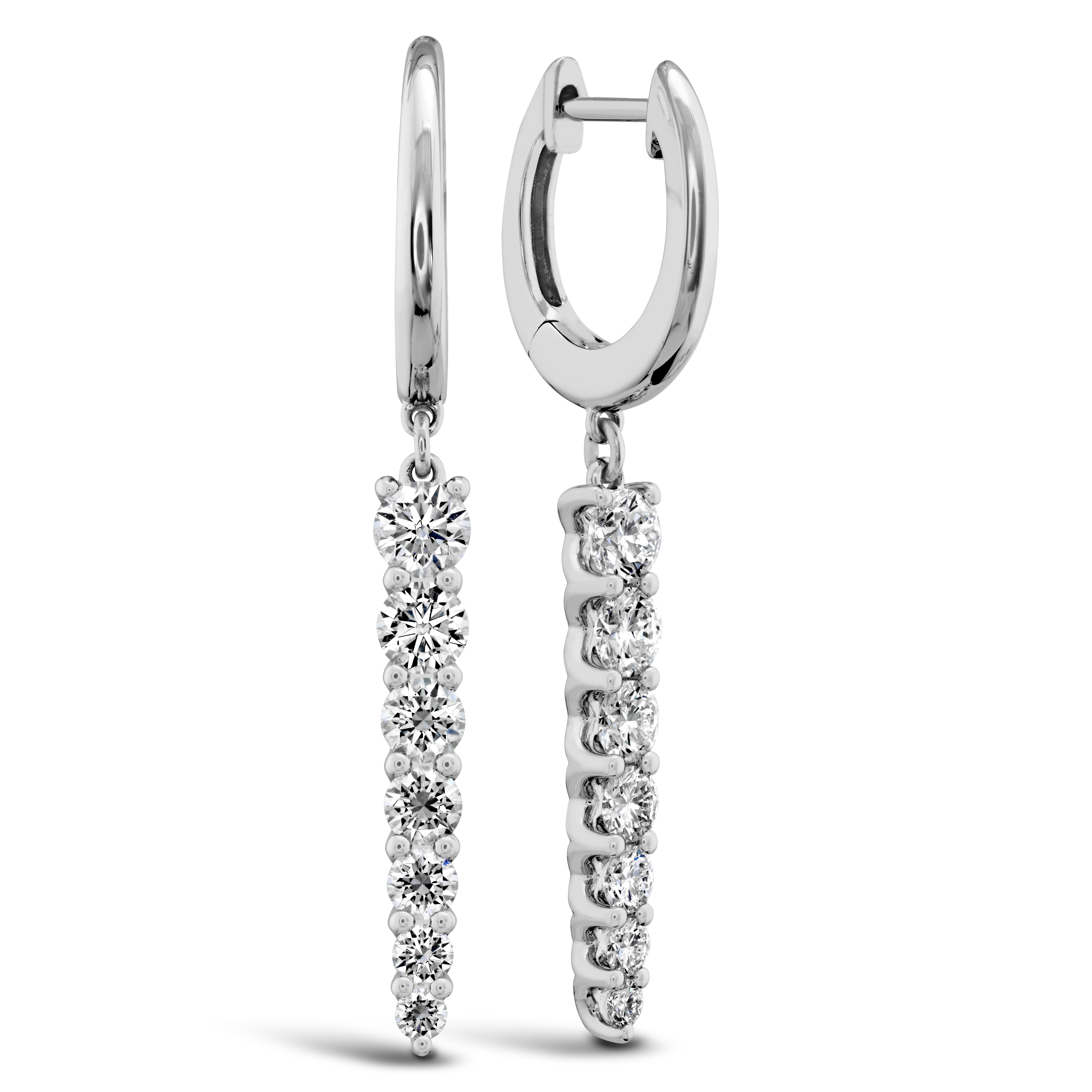 White Gold 1ctw Diamond Identity Drop Earrings l MEMOIRE